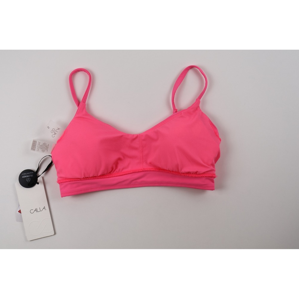 CALIA Swim Bikini Top Pink Solid S NWT